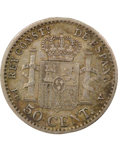 Espagne Alphonse XIII d'Espagne 50 centimos Argent 1910 AI Madrid