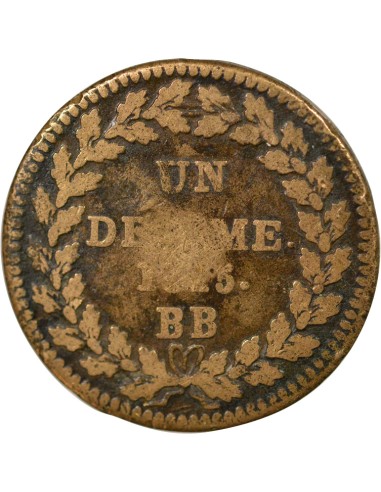 Roi d'Italie Siège de Strasbourg 1 décime Cuivre 1815 BB Strasbourg
