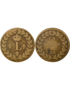 Louis XVIII 1 décime Bronze 1815 BB Strasbourg