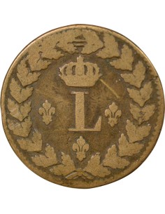Louis XVIII 1 décime Bronze 1815 BB Strasbourg 2