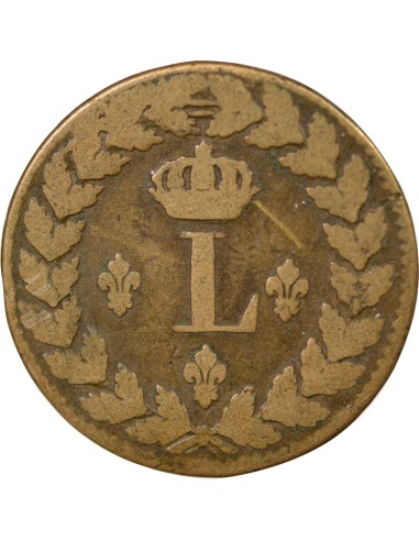 Louis XVIII 1 décime Bronze 1815 BB Strasbourg