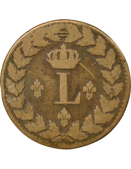Louis XVIII 1 décime Bronze 1815 BB Strasbourg