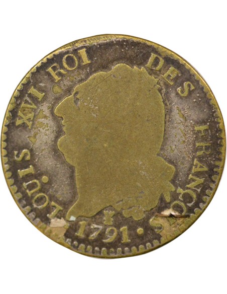 Au Génie 30 sols Laiton Argenté 1791 I Limoges