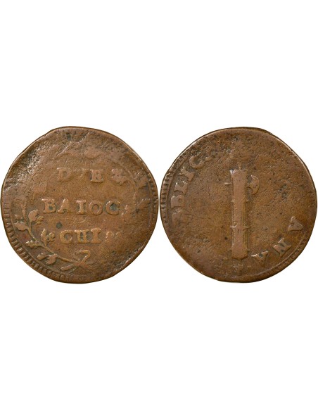 République Romaine 8e Type 2 baiocchi Cuivre 1798/1799 R Rome