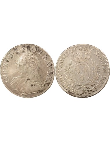 Louis XV Au Buste Habillé 1/2 écu Argent 1726 R Orléans