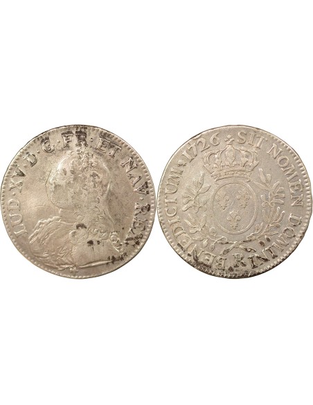 Louis XV Au Buste Habillé 1/2 écu Argent 1726 R Orléans