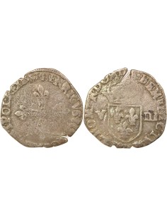 Henri III 1/8 ecu Argent 1587 9 Rennes