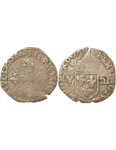 Henri III 1/8 ecu Argent 1587 9 Rennes
