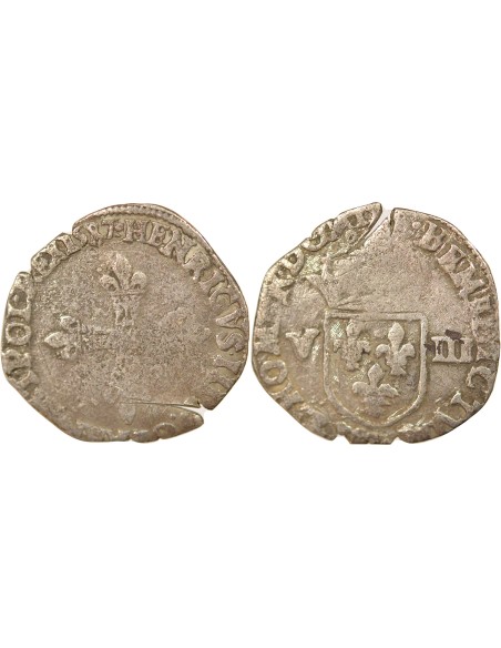 Henri III 1/8 ecu Argent 1587 9 Rennes