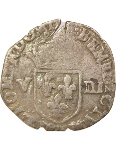 Henri III 1/8 ecu Argent 1587 9 Rennes