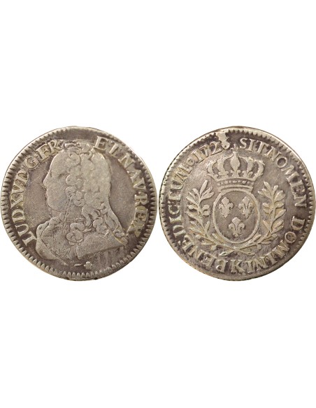 Louis XV Au Buste Habillé 1/5 écu Argent 1726 K Bordeaux