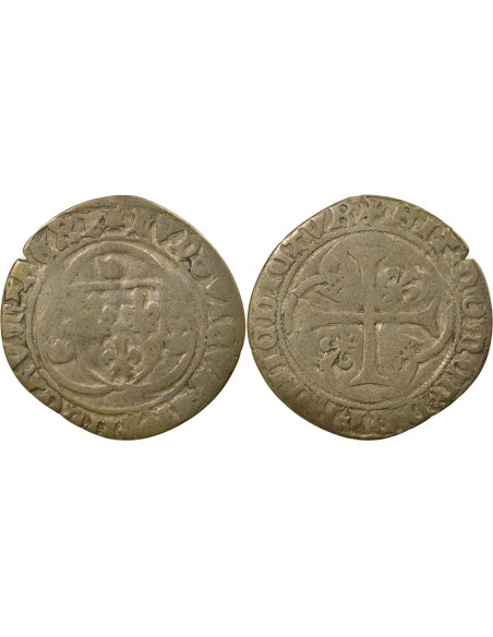 Louis XI A la Couronne 1 douzain Billon 1461-1483 Y Bourges