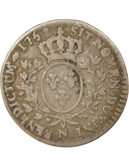 Louis XV Au Bandeau 1/10 écu Argent 1758 N Montpellier
