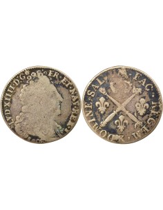 Louis XIV Aux Insignes 20 sols Argent 1708 K Bordeaux