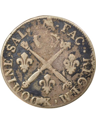 Louis XIV Aux Insignes 20 sols Argent 1708 K Bordeaux