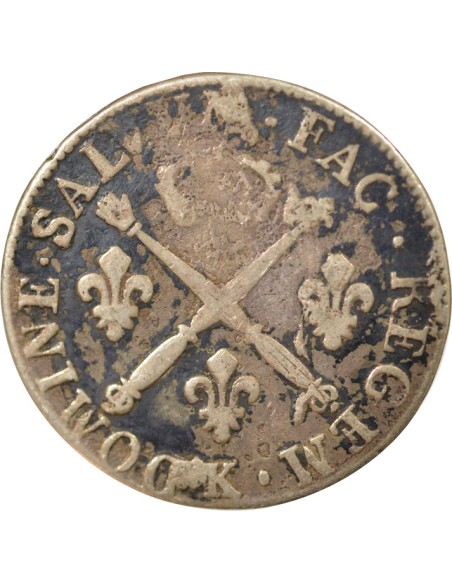 Louis XIV Aux Insignes 20 sols Argent 1708 K Bordeaux