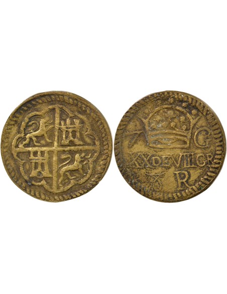 Espagne 8 reales Laiton