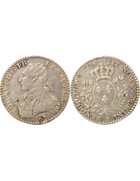 Louis XVI Au Buste Habillé 1/10 écu Argent 1778 A - Paris