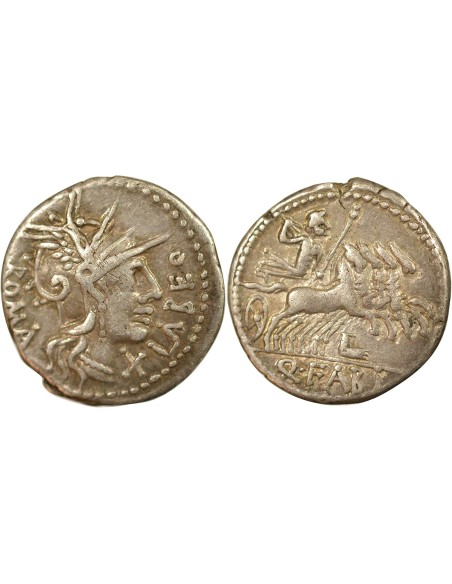 République Romaine Quintus Fabius Labeo 1 denier Argent 124 Av JC R Rome