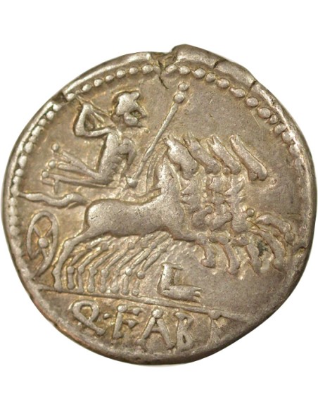 République Romaine Quintus Fabius Labeo 1 denier Argent 124 Av JC R Rome