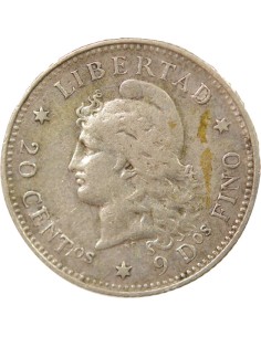 Argentine 20 centavos Argent 1882 2