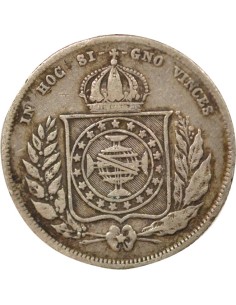 Brésil Pedro II 200 reis Argent 1856 R Rio de Janeiro 2