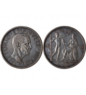 ITALIE, VICTOR EMMANUEL III - 20LIRE ARGENT 1928 ROME 2