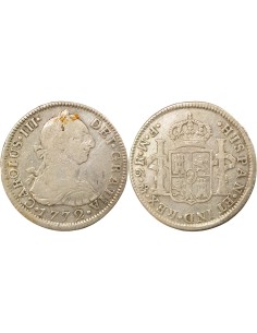 Mexique Charles III d'Espagne 2 reales Argent 1772 Mo Mexico City