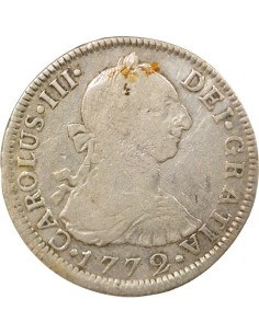 Mexique Charles III d'Espagne 2 reales Argent 1772 Mo Mexico City 2