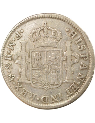 Mexique Charles III d'Espagne 2 reales Argent 1772 Mo Mexico City