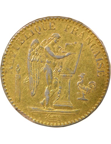 Contrefaçon d'époque 20 francs Platine 1876