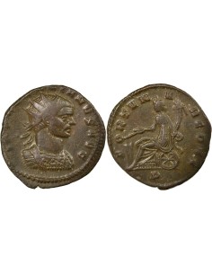 Rome Empire Aurélien Fortuna Assise 1 antoninien Billon 271-274 M Milan