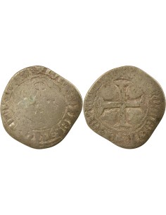 Duché de Bretagne Jean V dit le Sage A l'Hexalobe 1 blanc Billon 1422-1442 Redon