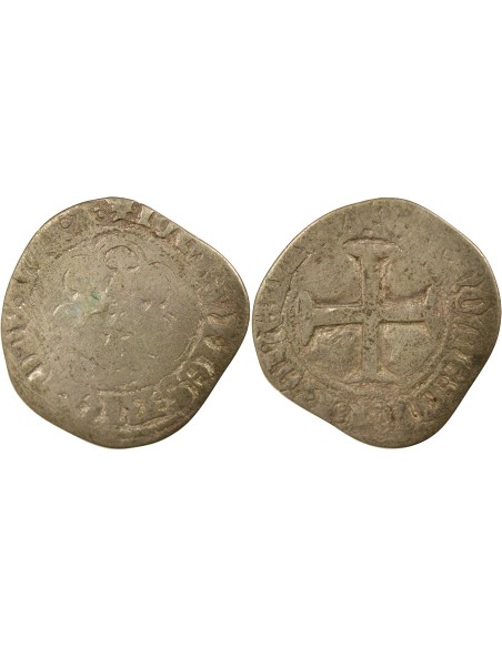 Duché de Bretagne Jean V dit le Sage A l'Hexalobe 1 blanc Billon 1422-1442 Redon