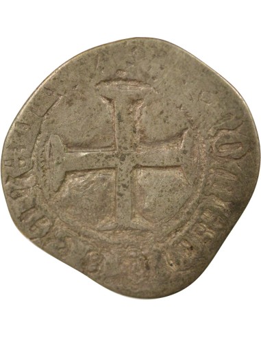 Duché de Bretagne Jean V dit le Sage A l'Hexalobe 1 blanc Billon 1422-1442 Redon