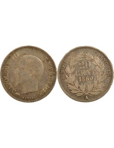 Napoléon III 20 centimes Argent 1860 A - Paris