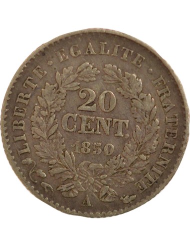 IIe République 20 centimes Argent 1850 A - Paris