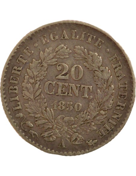 IIe République 20 centimes Argent 1850 A - Paris