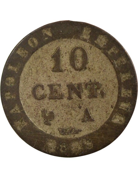 Roi d'Italie Au N Couronné 10 centimes Billon 1808 A - Paris