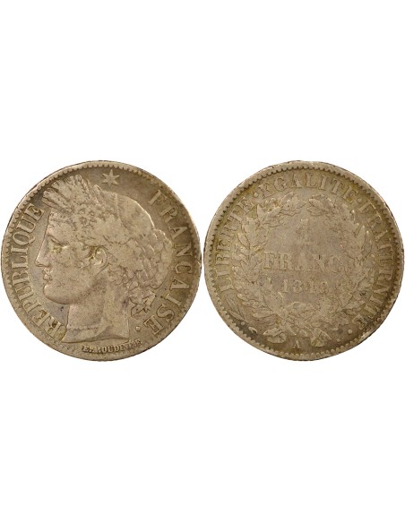IIe République 1 franc Argent 1849 A - Paris