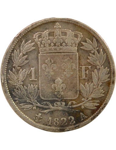 Louis XVIII 1 franc Argent 1822 A - Paris