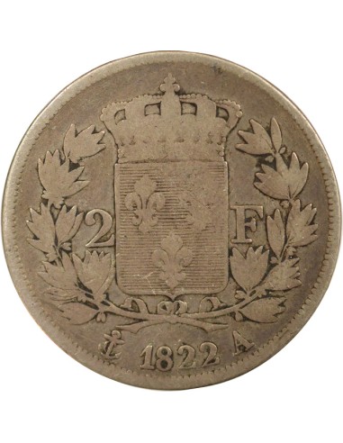 Louis XVIII 2 francs Argent 1822 A - Paris