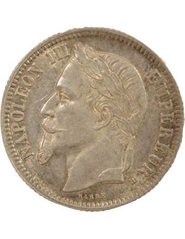 Napoléon III Tête Laurée 1 franc Argent 1866 A - Paris