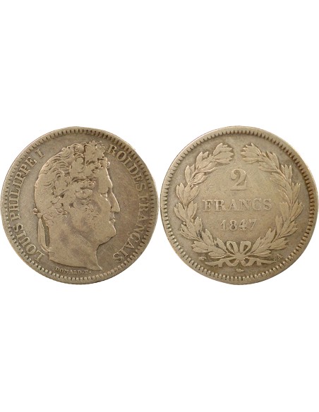 Louis-Philippe Ier 2 francs Argent 1847 A - Paris