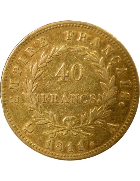 Roi d'Italie Empire 40 francs Or 1811 A - Paris