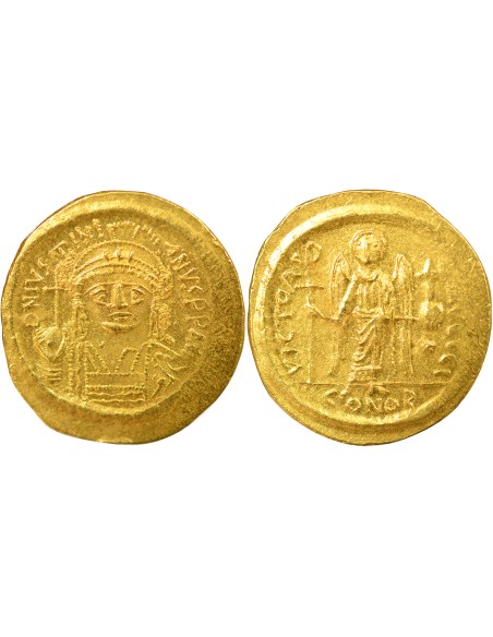 Byzance Justinien Ier Buste de Face 1 solidus Or 545-565 Constantinople