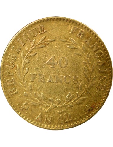 Roi d'Italie Consulat 40 francs Or An 12 A - Paris
