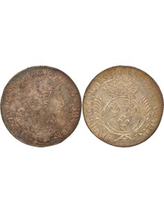 Louis XIV Auw Palmes 1 ecu Argent 1693 T Nantes