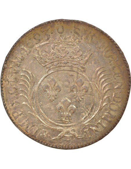 Louis XIV Auw Palmes 1 ecu Argent 1693 T Nantes