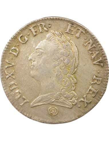 Louis XV A la Vieille Tête 1 ecu Argent 1774 Q Perpignan